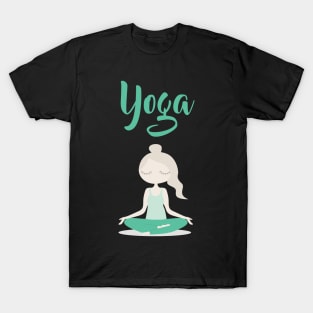 Young Yoga Lady sitting in Lotus Position T-Shirt